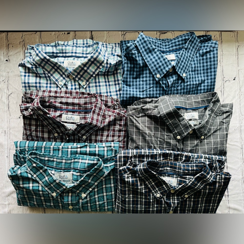 Bundle of 6 Men’s Croft & Barrow Easy Care Long Sleeve Shirt